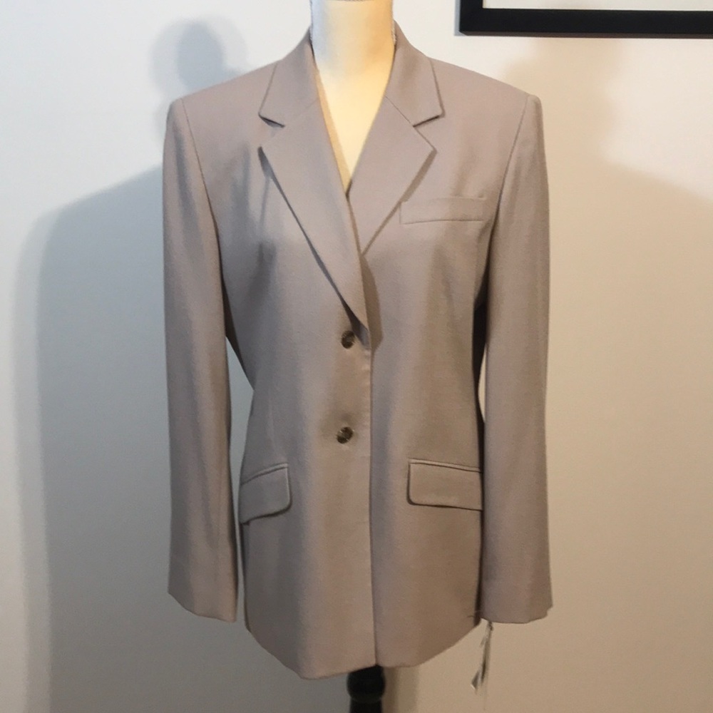 Jones New York Light Gray Single-Breasted Blazer